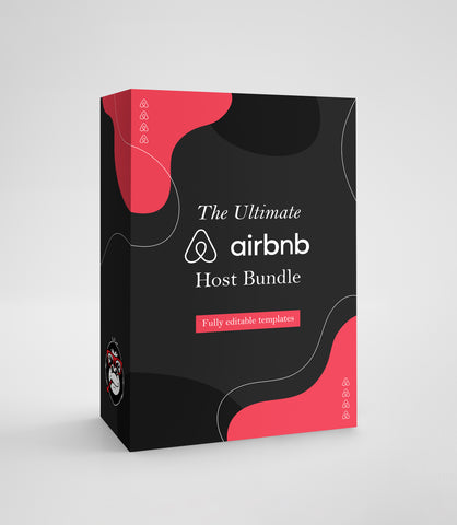 The Ultimate Airbnb Host Bundle Template made in Canva | Welcome Guidebook | Essential House Items & Cleaning Checklists | Printable Signs